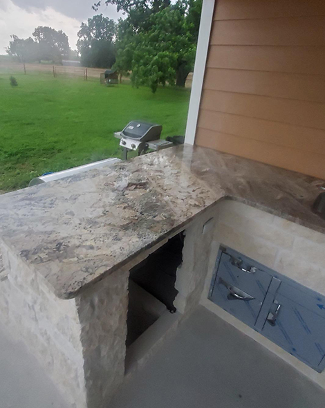 custom stone fireplace surround installation by GG Granite, project 5